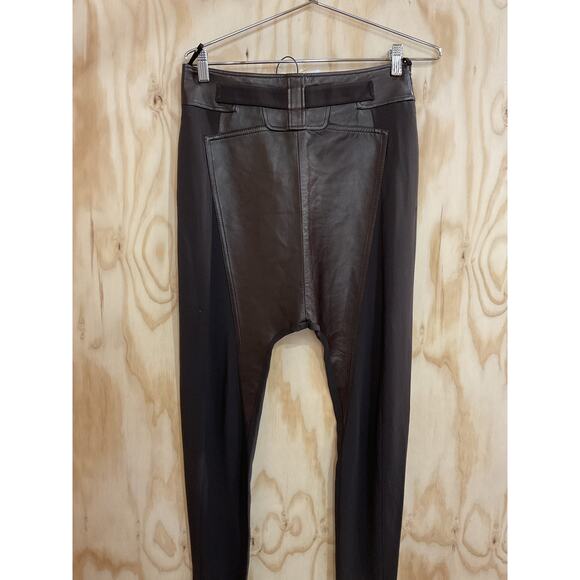 Givenchy Slim Fit Leather Trousers Brown